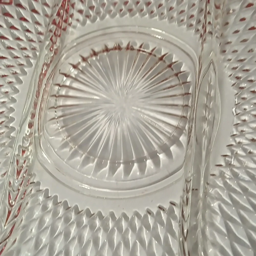 Vintage! Beautiful ruby red vintage Indiana relish tray.